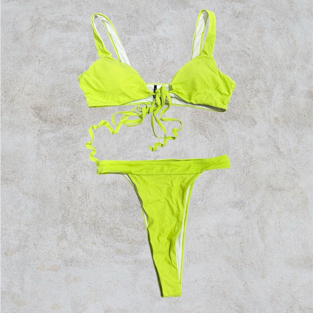 Fashion Nova Neon Green Bikini Set